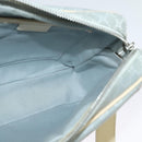 CELINE Macadam Canvas Shoulder Bag Light Blue Silver Auth 138328-18