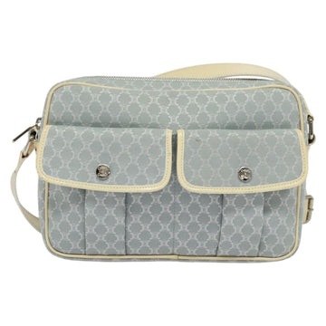 CELINE Macadam Canvas Shoulder Bag Light Blue Silver Auth 138328 - 0