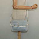 CELINE Macadam Canvas Shoulder Bag Light Blue Silver Auth 138328-22