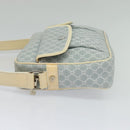 CELINE Macadam Canvas Shoulder Bag Light Blue Silver Auth 138328-4