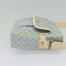 CELINE Macadam Canvas Shoulder Bag Light Blue Silver Auth 138328-5