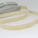 CELINE Macadam Canvas Shoulder Bag Light Blue Silver Auth 138328-7