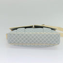 CELINE Macadam Canvas Shoulder Bag Light Blue Silver Auth 138328-9