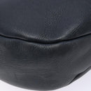 Salvatore Ferragamo Gancini Shoulder Bag Leather Navy Gold Auth 138329-14