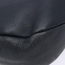 Salvatore Ferragamo Gancini Shoulder Bag Leather Navy Gold Auth 138329-16