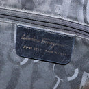 Salvatore Ferragamo Gancini Shoulder Bag Leather Navy Gold Auth 138329-12