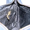 Salvatore Ferragamo Gancini Shoulder Bag Leather Navy Gold Auth 138329-17