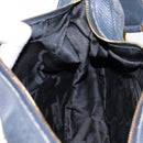 Salvatore Ferragamo Gancini Shoulder Bag Leather Navy Gold Auth 138329-18