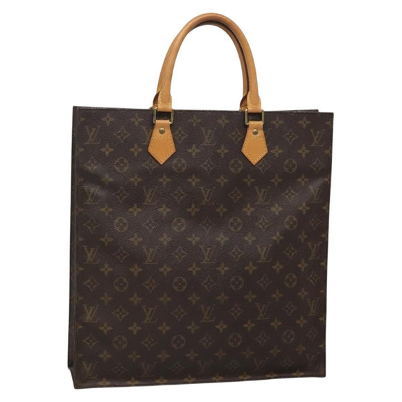 LOUIS VUITTON Monogram Sac Plat Hand Bag M51140 LV Auth 138331