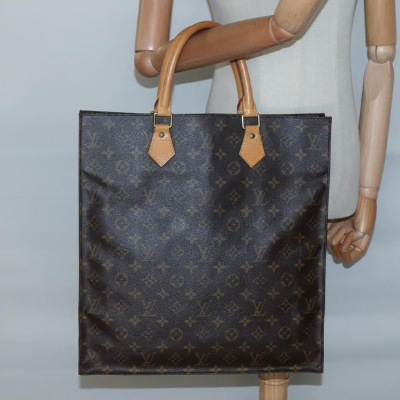 LOUIS VUITTON Monogram Sac Plat Hand Bag M51140 LV Auth 138331