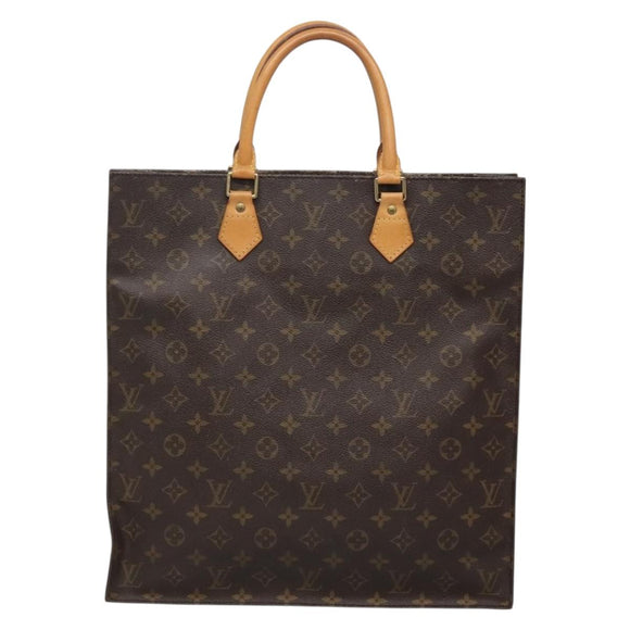 LOUIS VUITTON Monogram Sac Plat Hand Bag M51140 LV Auth 138331