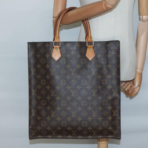 LOUIS VUITTON Monogram Sac Plat Hand Bag M51140 LV Auth 138332
