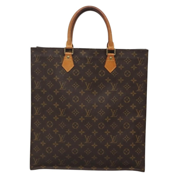 LOUIS VUITTON Monogram Sac Plat Hand Bag M51140 LV Auth 138332