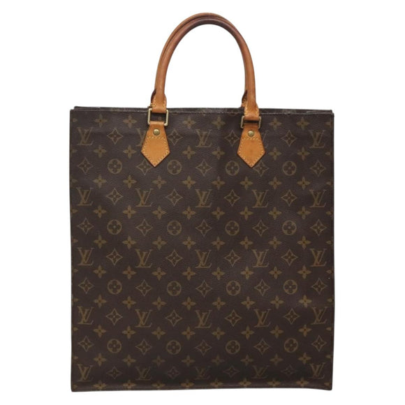 LOUIS VUITTON Monogram Sac Plat Hand Bag M51140 LV Auth 138332