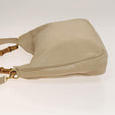 GUCCI Bamboo Shoulder Bag Leather 2way Beige Gold 001 2113 1577 Auth 138340-4