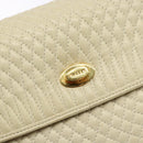 BALLY Hand Bag Leather Ivory Gold Auth 138341-17