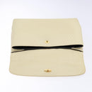 BALLY Hand Bag Leather Ivory Gold Auth 138341-18
