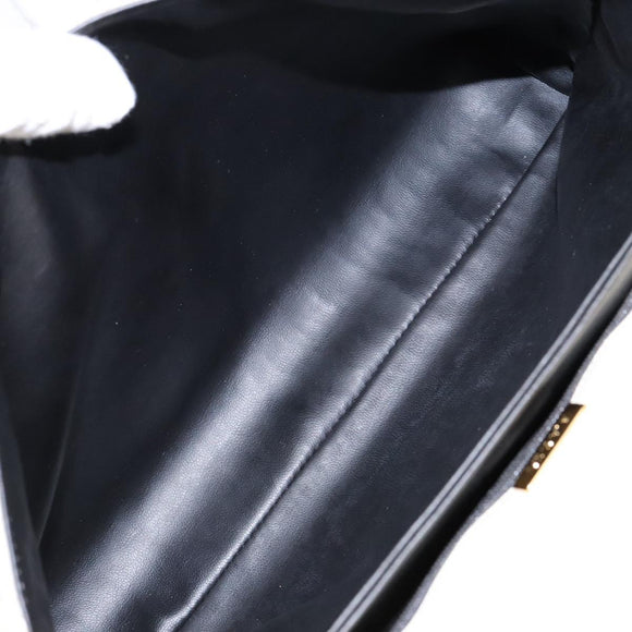 BALLY Hand Bag Leather Ivory Gold Auth 138341