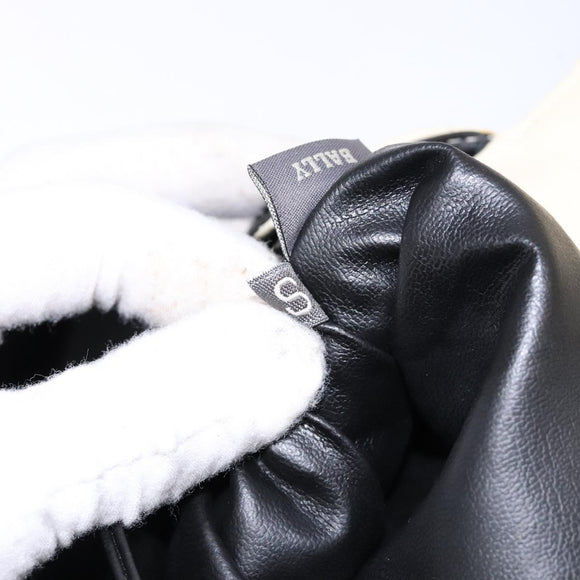 BALLY Hand Bag Leather Ivory Gold Auth 138341