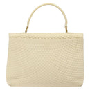 BALLY Hand Bag Leather Ivory Gold Auth 138341-2