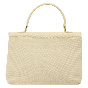 BALLY Hand Bag Leather Ivory Gold Auth 138341 - 0