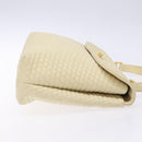 BALLY Hand Bag Leather Ivory Gold Auth 138341-3