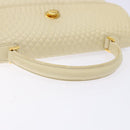 BALLY Hand Bag Leather Ivory Gold Auth 138341-7