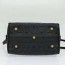 MCM Vicetos Logogram Hand Bag PVC 2way Black Gold Auth 138343-11