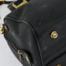 MCM Vicetos Logogram Hand Bag PVC 2way Black Gold Auth 138343-12