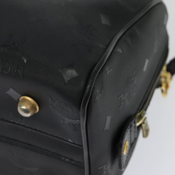 MCM Vicetos Logogram Hand Bag PVC 2way Black Gold Auth 138343