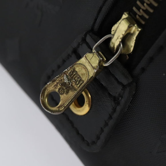 MCM Vicetos Logogram Hand Bag PVC 2way Black Gold Auth 138343