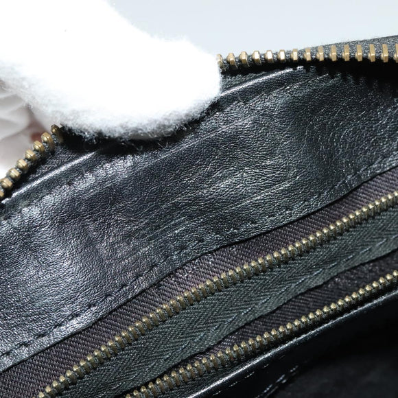 MCM Vicetos Logogram Hand Bag PVC 2way Black Gold Auth 138343