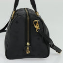 MCM Vicetos Logogram Hand Bag PVC 2way Black Gold Auth 138343-4