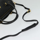 MCM Vicetos Logogram Hand Bag PVC 2way Black Gold Auth 138343-9