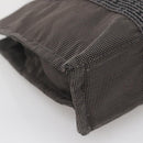 HERMES Her Line PM Hand Bag Canvas Gray Silver Auth 138344-14