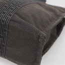 HERMES Her Line PM Hand Bag Canvas Gray Silver Auth 138344-15