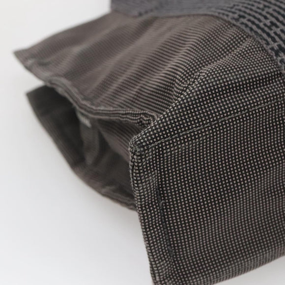 HERMES Her Line PM Hand Bag Canvas Gray Silver Auth 138344