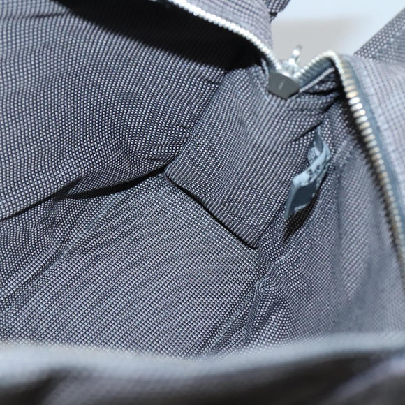 HERMES Her Line PM Hand Bag Canvas Gray Silver Auth 138344