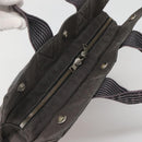 HERMES Her Line PM Hand Bag Canvas Gray Silver Auth 138344-6