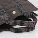 HERMES Her Line PM Hand Bag Canvas Gray Silver Auth 138344-7