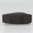 HERMES Her Line PM Hand Bag Canvas Gray Silver Auth 138344-5