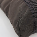 HERMES Her Line Hand Bag Canvas Gray Silver Auth 138345-11