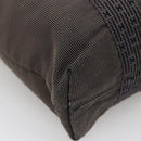 HERMES Her Line Hand Bag Canvas Gray Silver Auth 138345-13