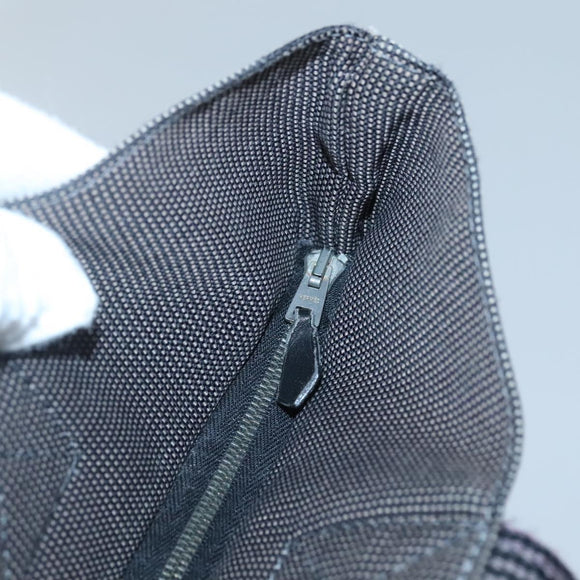 HERMES Her Line Hand Bag Canvas Gray Silver Auth 138345