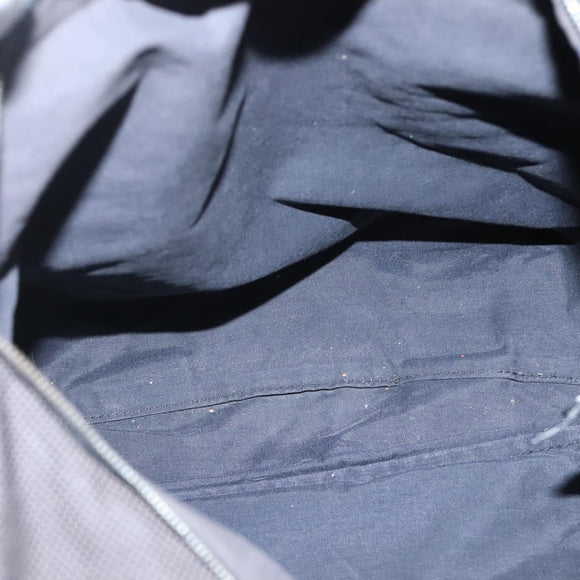 HERMES Her Line Hand Bag Canvas Gray Silver Auth 138345