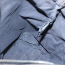 HERMES Her Line Hand Bag Canvas Gray Silver Auth 138345-16