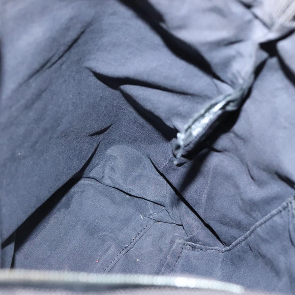 HERMES Her Line Hand Bag Canvas Gray Silver Auth 138345