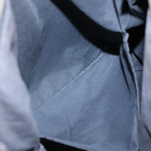 HERMES Her Line Hand Bag Canvas Gray Silver Auth 138345