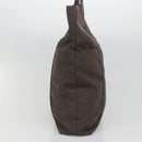 HERMES Her Line Hand Bag Canvas Gray Silver Auth 138345-4