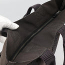 HERMES Her Line Hand Bag Canvas Gray Silver Auth 138345-6